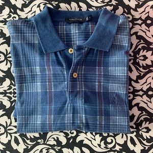 Men’s Plaid Patterned Nautica Polo